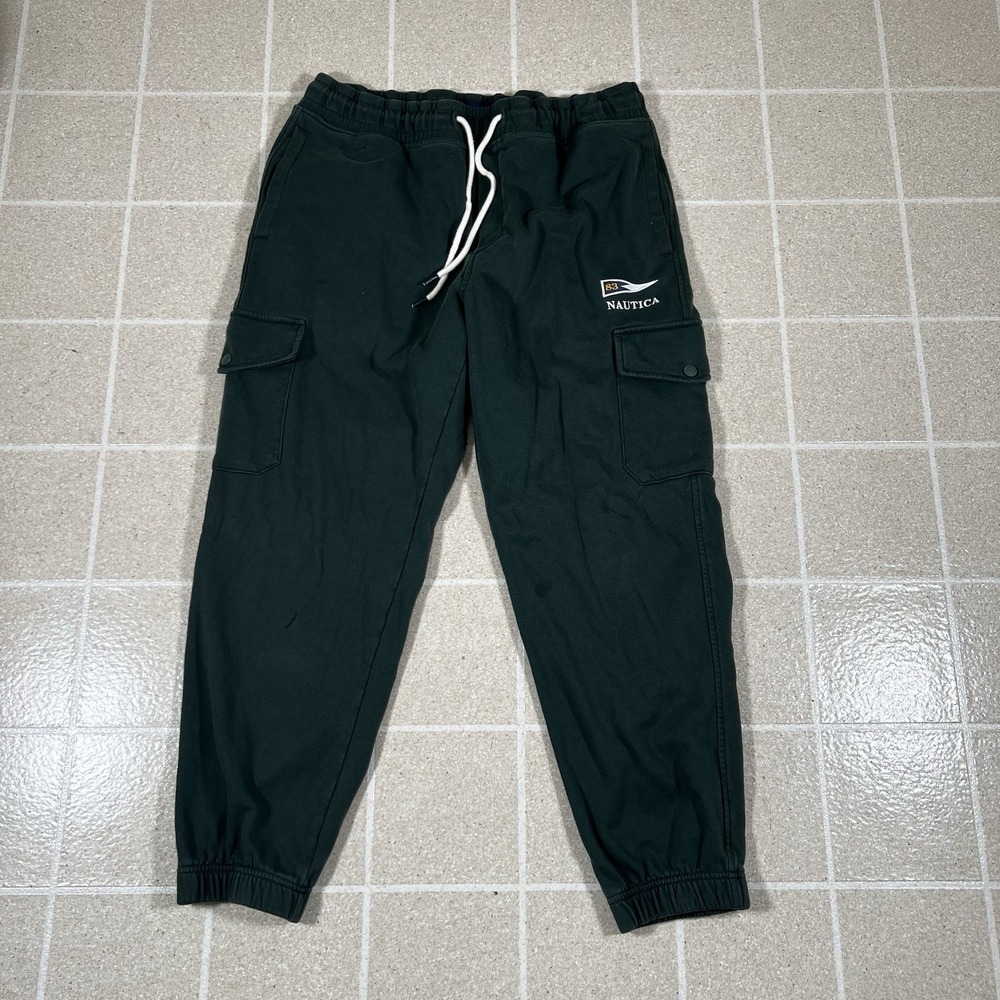 Nautica Cargo Jogger XL Embroidered Sailing Club logo 1983 Embroidered Green